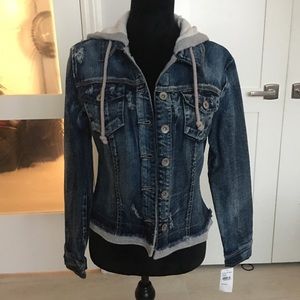 Cute Jean Jacket with Cloth Hood 🖤